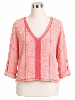 Gigi Moda Made In Italy Pink Gauze Raimona Top Sz S/M Grunge Beach Vacation